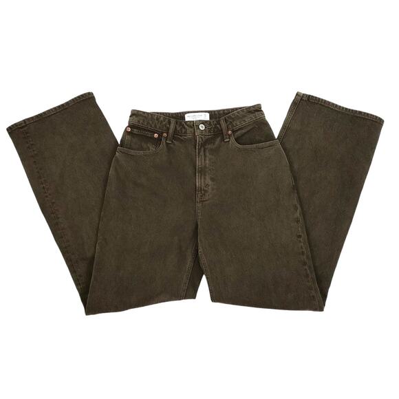 ABERCROMBIE & FITCH 90's Relax Jeans Women 25 Curve Love Brown Straight Cowgirl - Picture 6 of 11